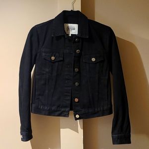ZARA TRF Authentic Denim Black Cropped Jean Jacket
